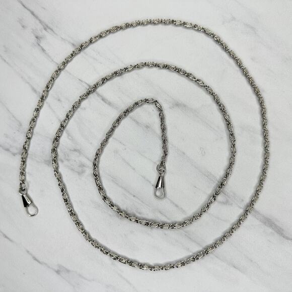 Silver Tone Skinny Swirly Chain Link Purse Handbag Bag Replacement Strap - Picture 1 of 11
